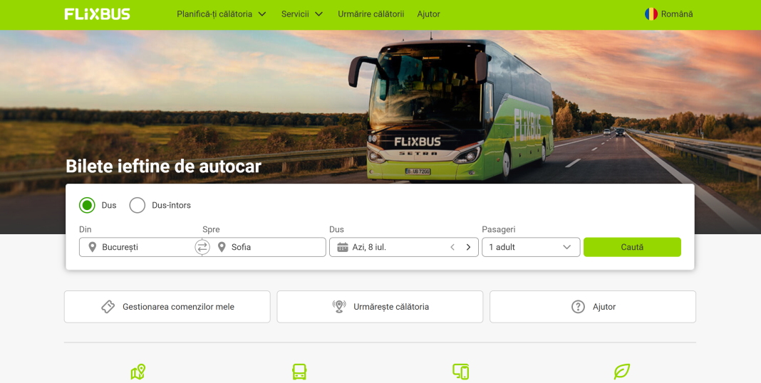 FlixBus transport cu autocarul